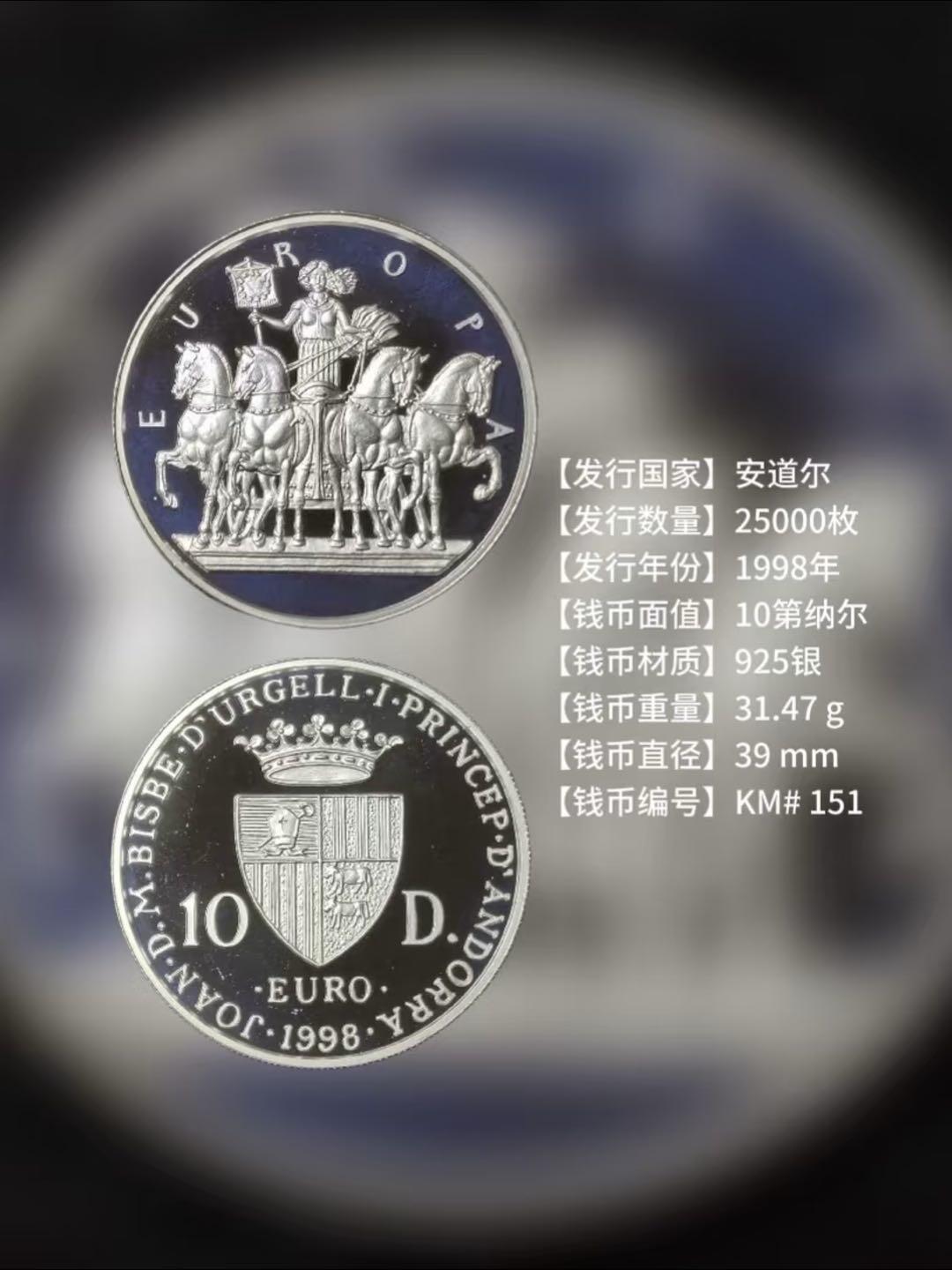 世界钱币中马拉战车系列银币