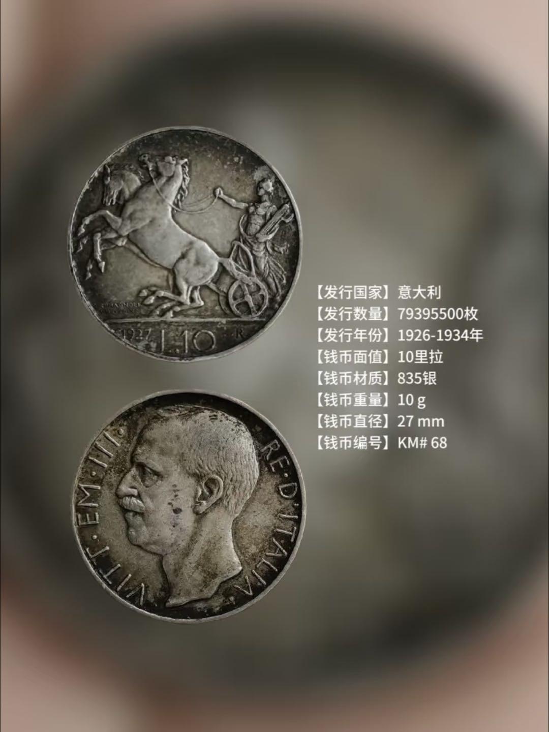 世界钱币中马拉战车系列银币