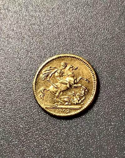 1902年爱德华七世半索维林（Half Sovereign）黄铜代币