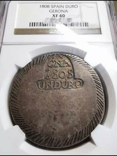 1808年西班牙赫罗纳1杜罗应急银币