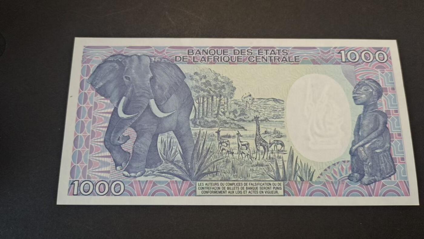1990年版中非共和国1000中非法郎（CFA）纸币