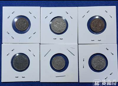 六枚一组 奥匈帝国赫勒和德二芬尼辅币各3枚 2026/2/19