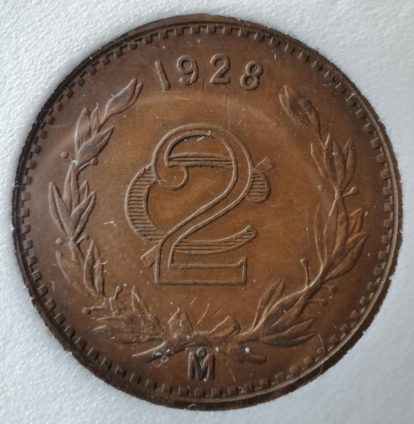 墨西哥老版1分、2分、5分铜币