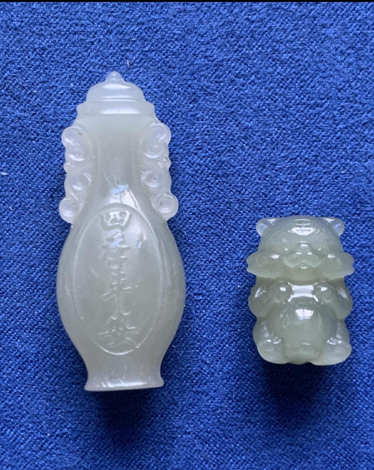 两枚一组 四季平安玉雕瓶，迷你老虎玉雕 2026/2/19