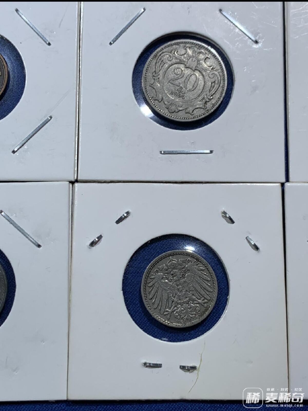 六枚一组 奥匈帝国赫勒和德二芬尼辅币各3枚 2026/2/19