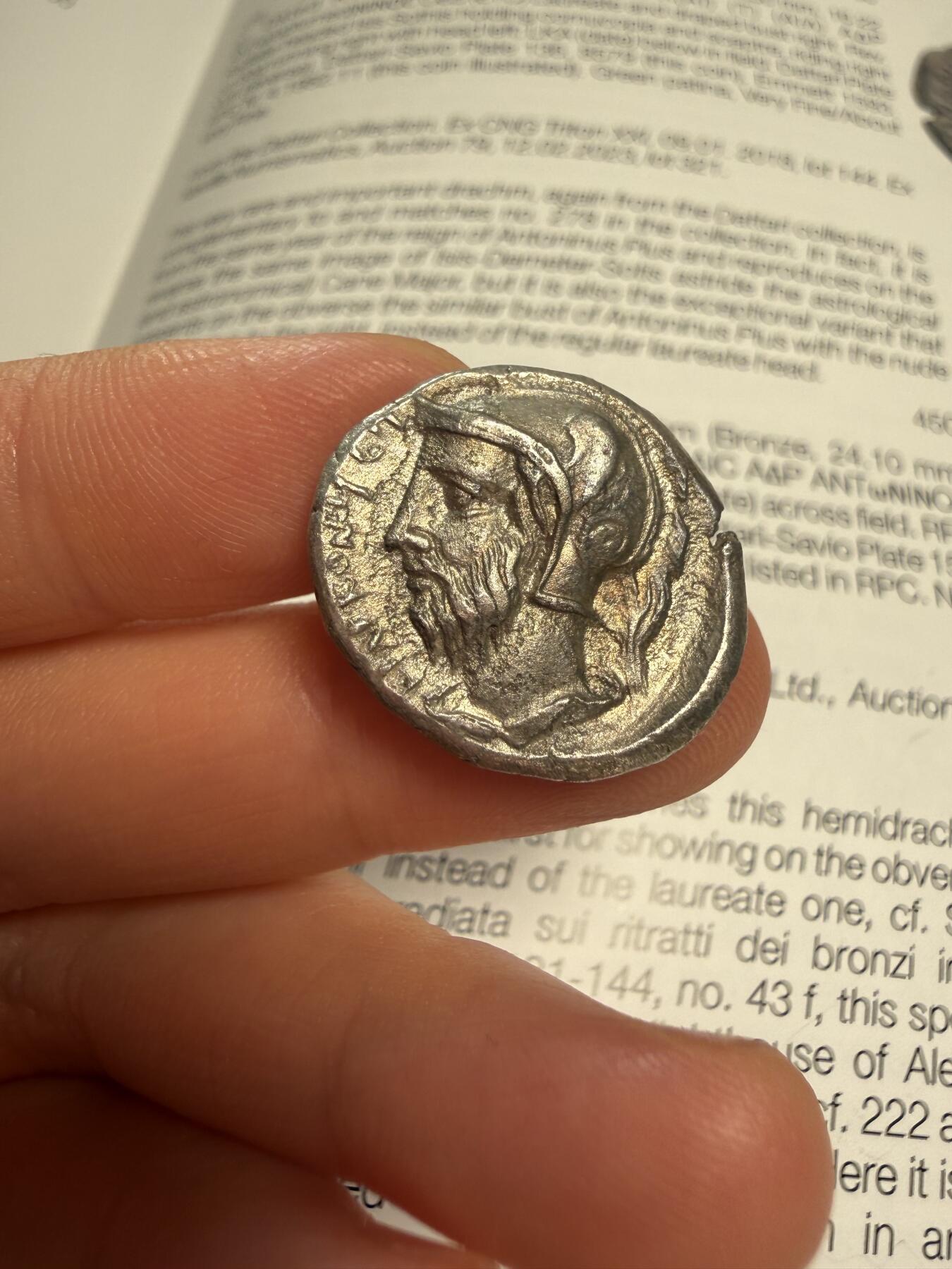 古希腊银币战神和阿瑞苏萨仙女