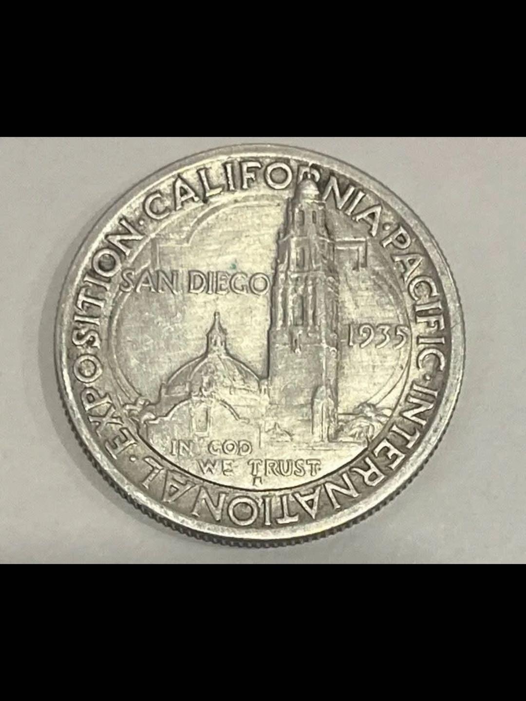 1936年D版美国加州博览会纪念银币