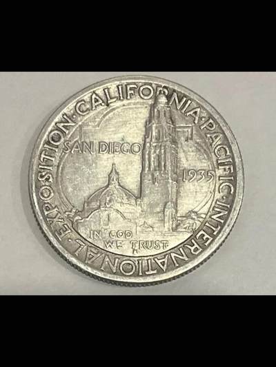 1936年D版美国加州博览会纪念银币