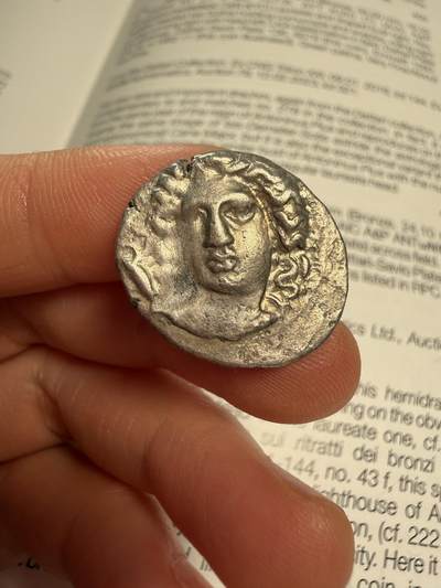 古希腊银币战神和阿瑞苏萨仙女