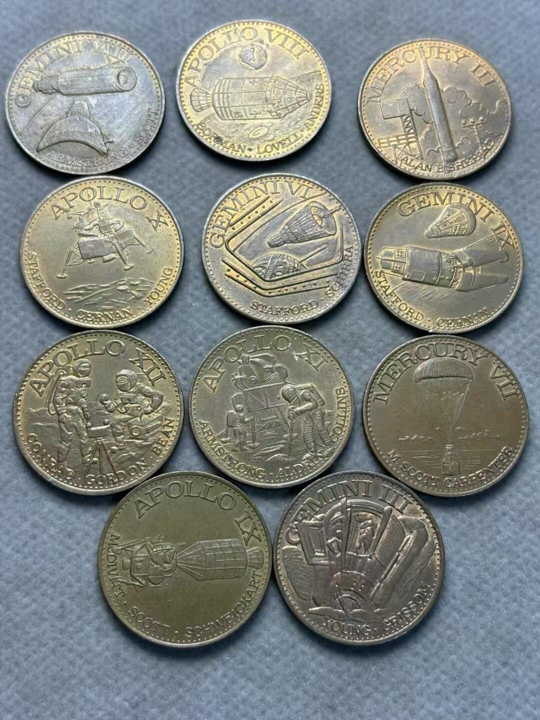 美国早期载人航天任务的纪念铜章