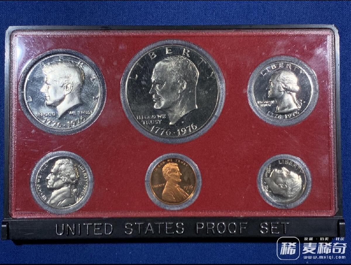 美国1976年官方清年精制套币 含艾克大一元精制币！2026/2/22