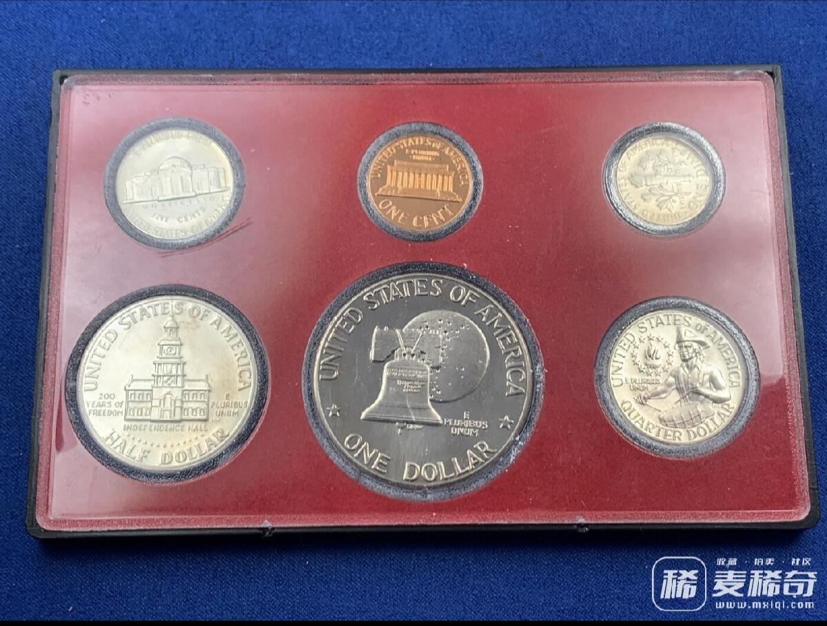 美国1976年官方清年精制套币 含艾克大一元精制币！2026/2/22