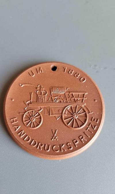 Centenary of the Riesa Volunteer Fire Brigade Porcelain Medal
