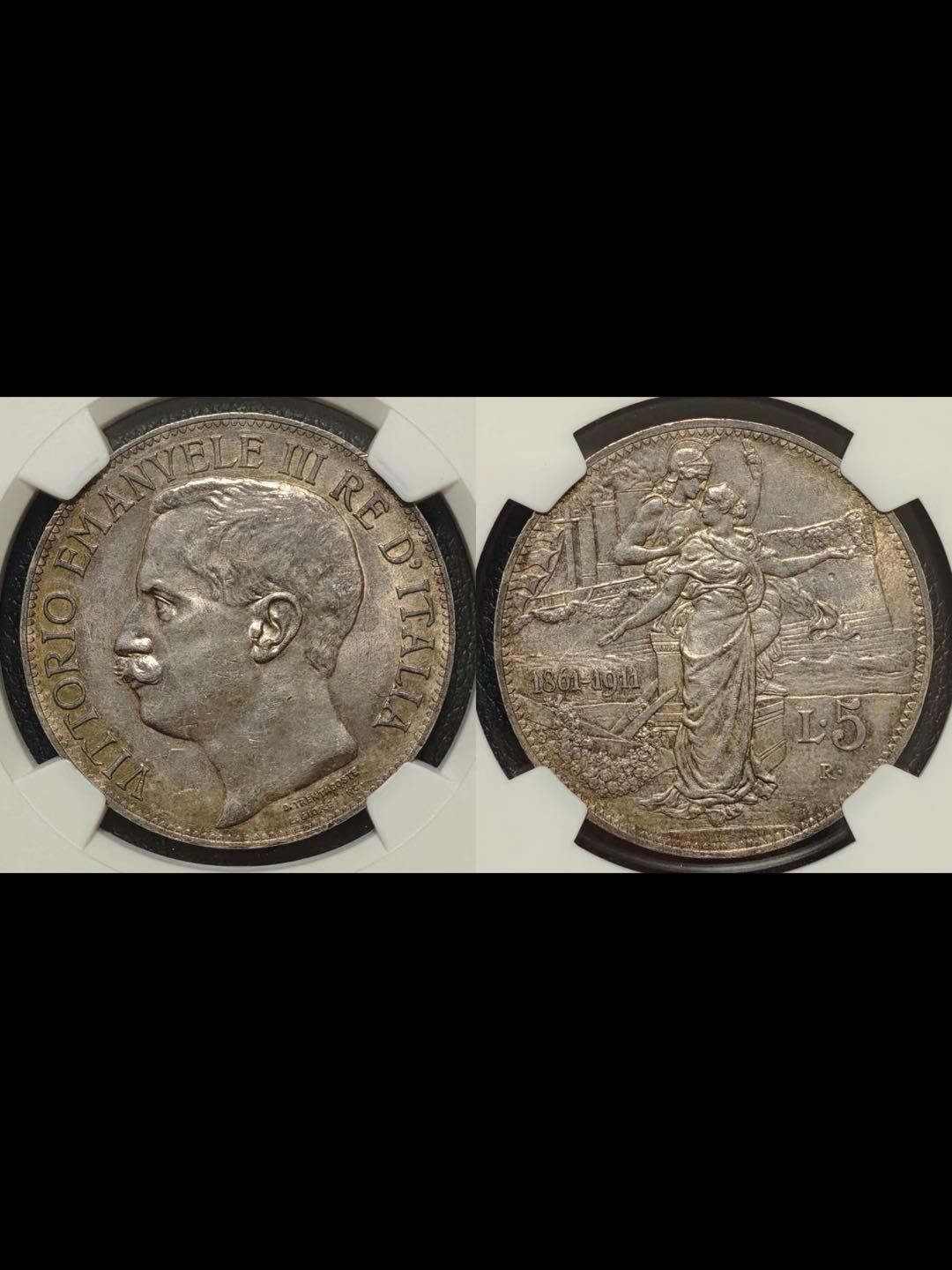 意大利建国5里拉大银币