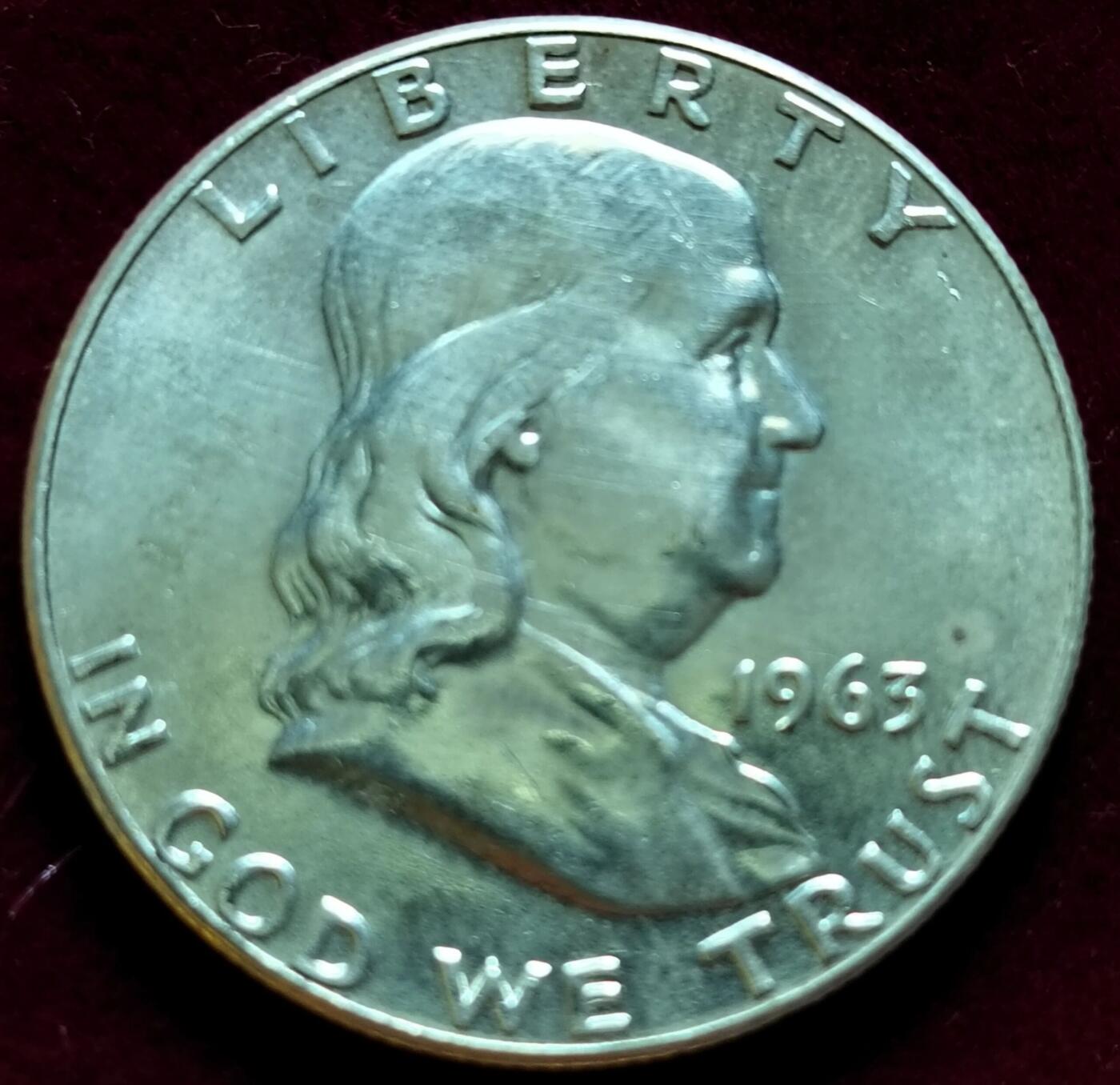 1963年的富兰克林半美元银币