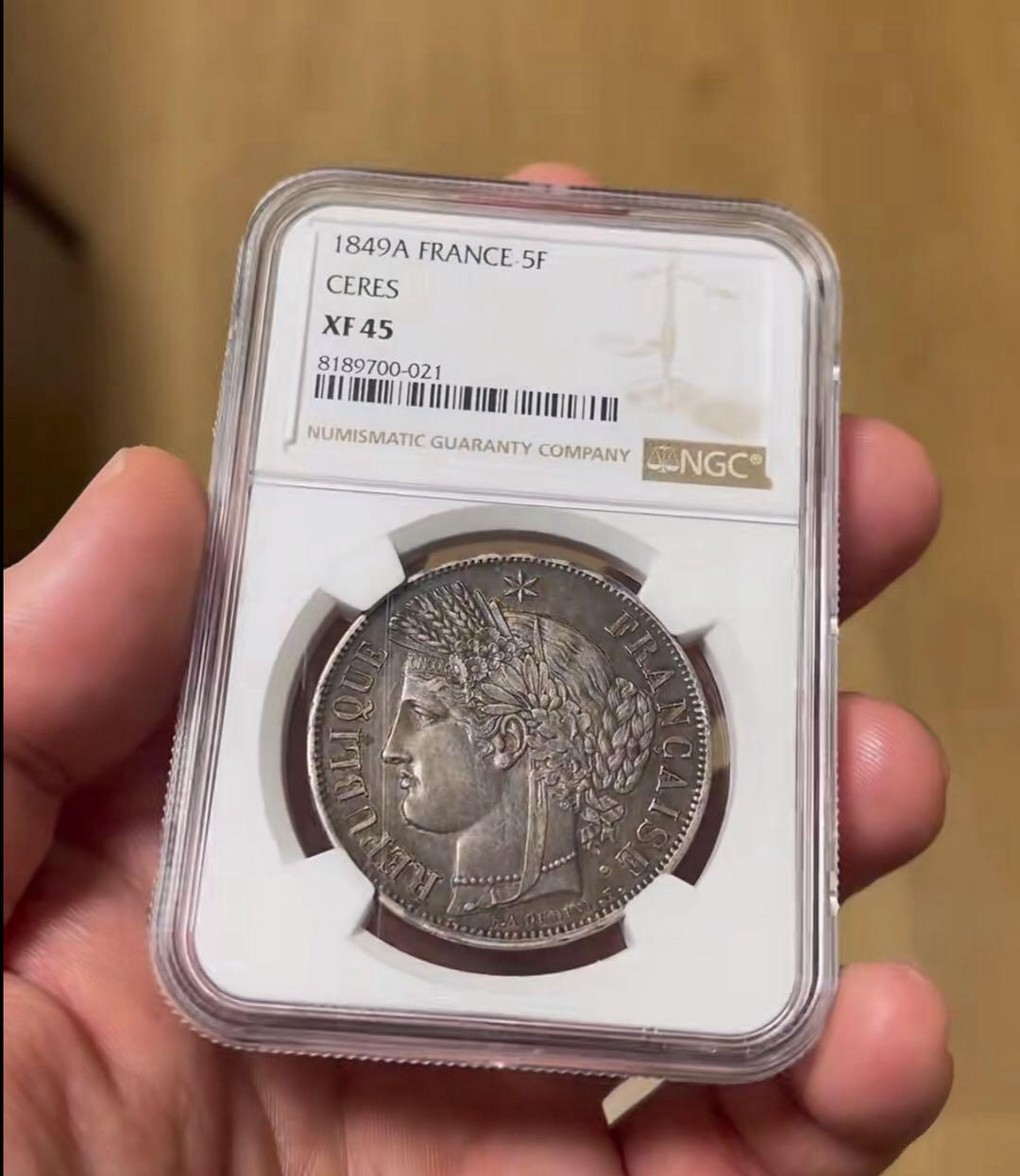 1849年法国谷物女神5法郎银币