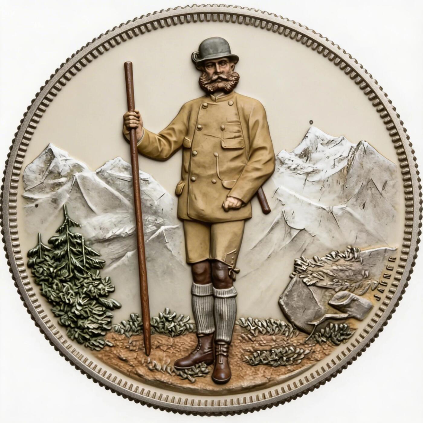 1889年奥地利帝国发行的第三届全国射击节纪念银章