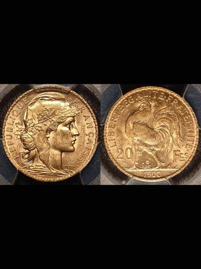 1900年法国高卢鸡20法郎金币