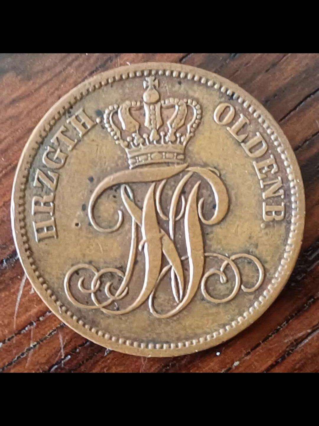 德国1858年奥尔登堡大公国铜币