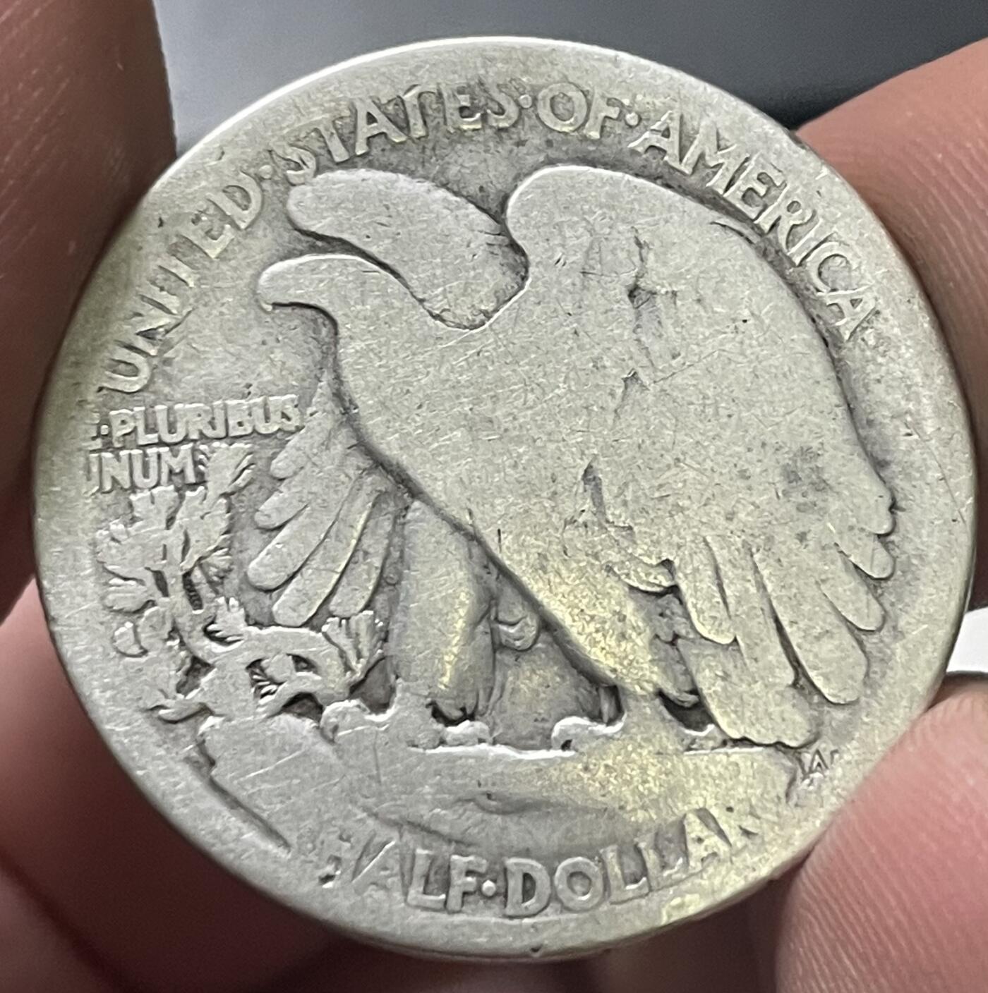 1916s行走女神半美元50美分银币。