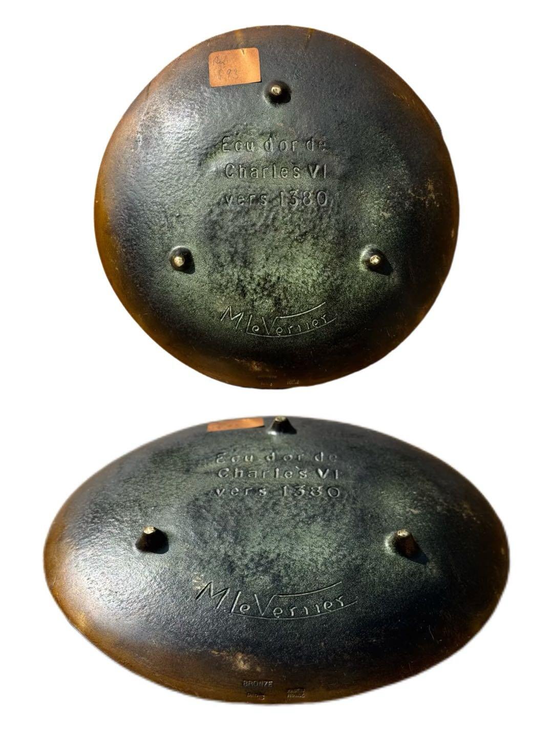 法国查理六世金币纹徽青铜盘