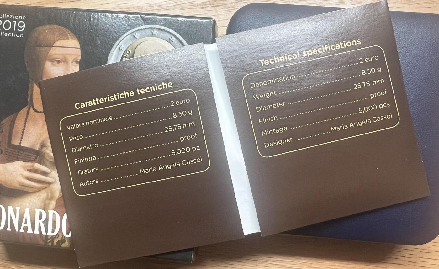 【意大利】达芬奇500周年2欧精制币