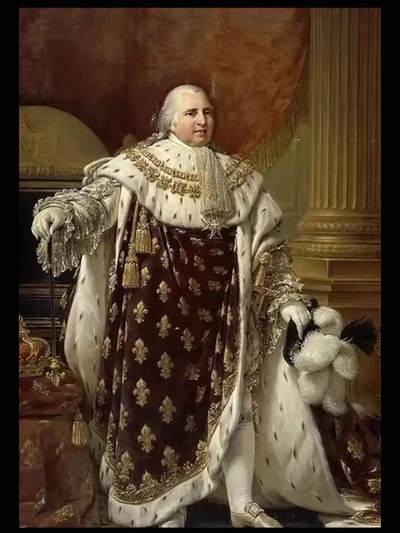 法国1824年路易十八5法郎银币