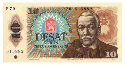 1986年版捷克斯洛伐克10克朗纸币