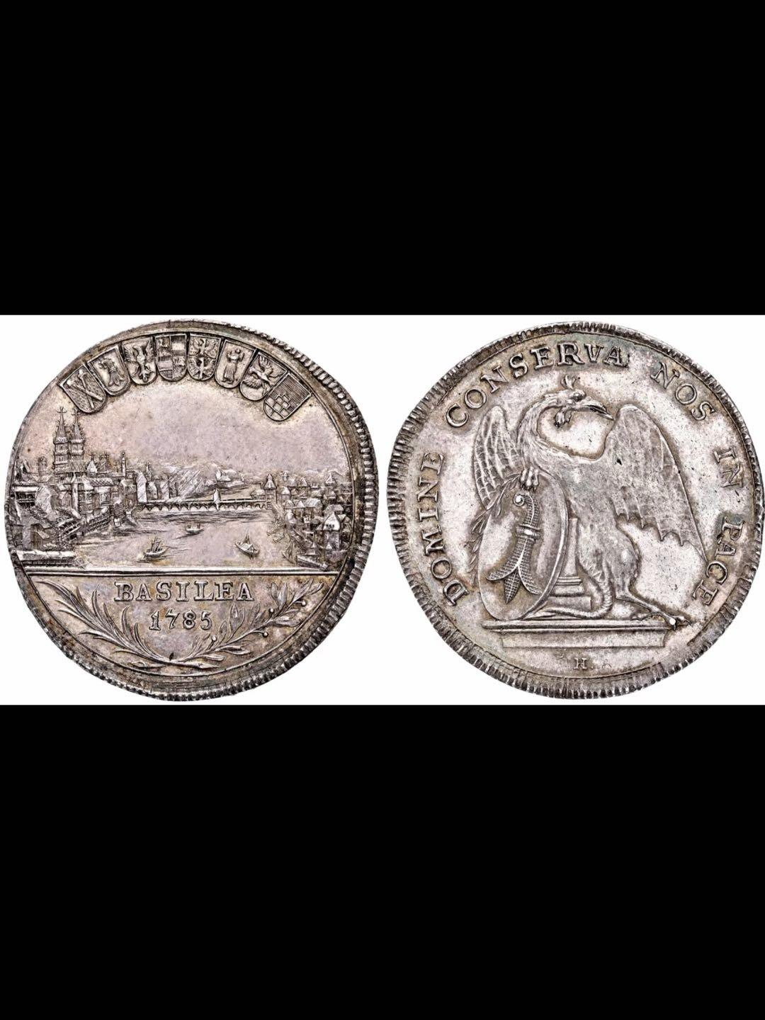 1785年瑞士巴塞尔景观半泰勒银币