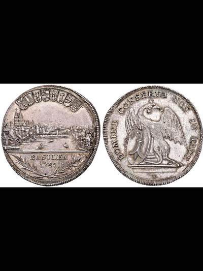 1785年瑞士巴塞尔景观半泰勒银币