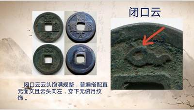 开元通宝背蝌蚪云版式分型（钱币知识分享）