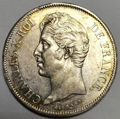 法国波旁复辟时期查理十世1829年5法郎银币