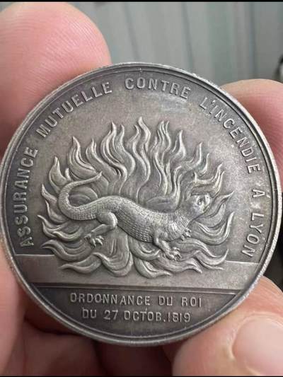 1819年法国里昂火灾互助保险公司银章