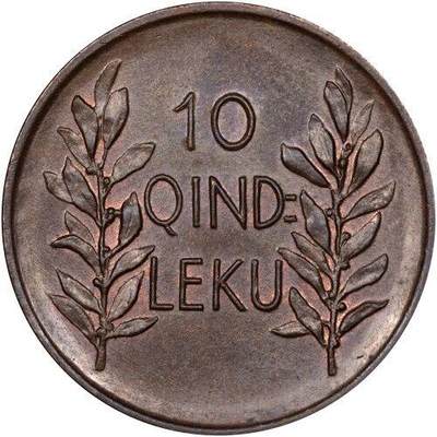 阿尔巴尼亚1926年10昆达（Qindar）铜币