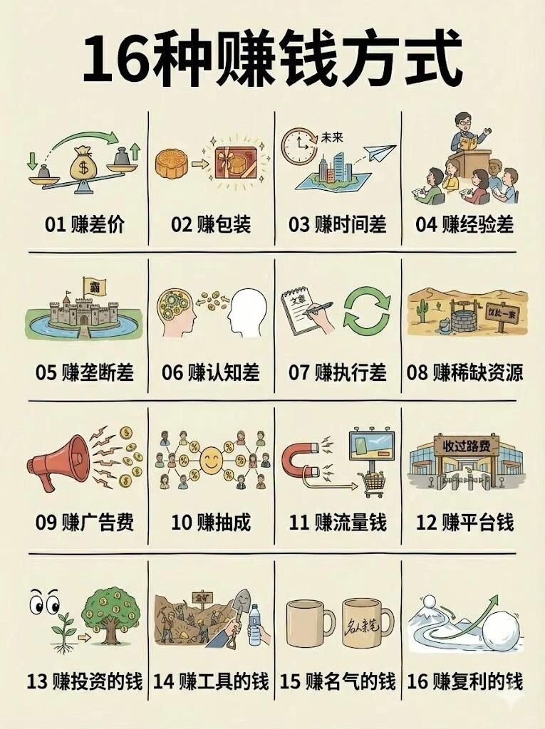16种赚钱方式，总有一种适合你！