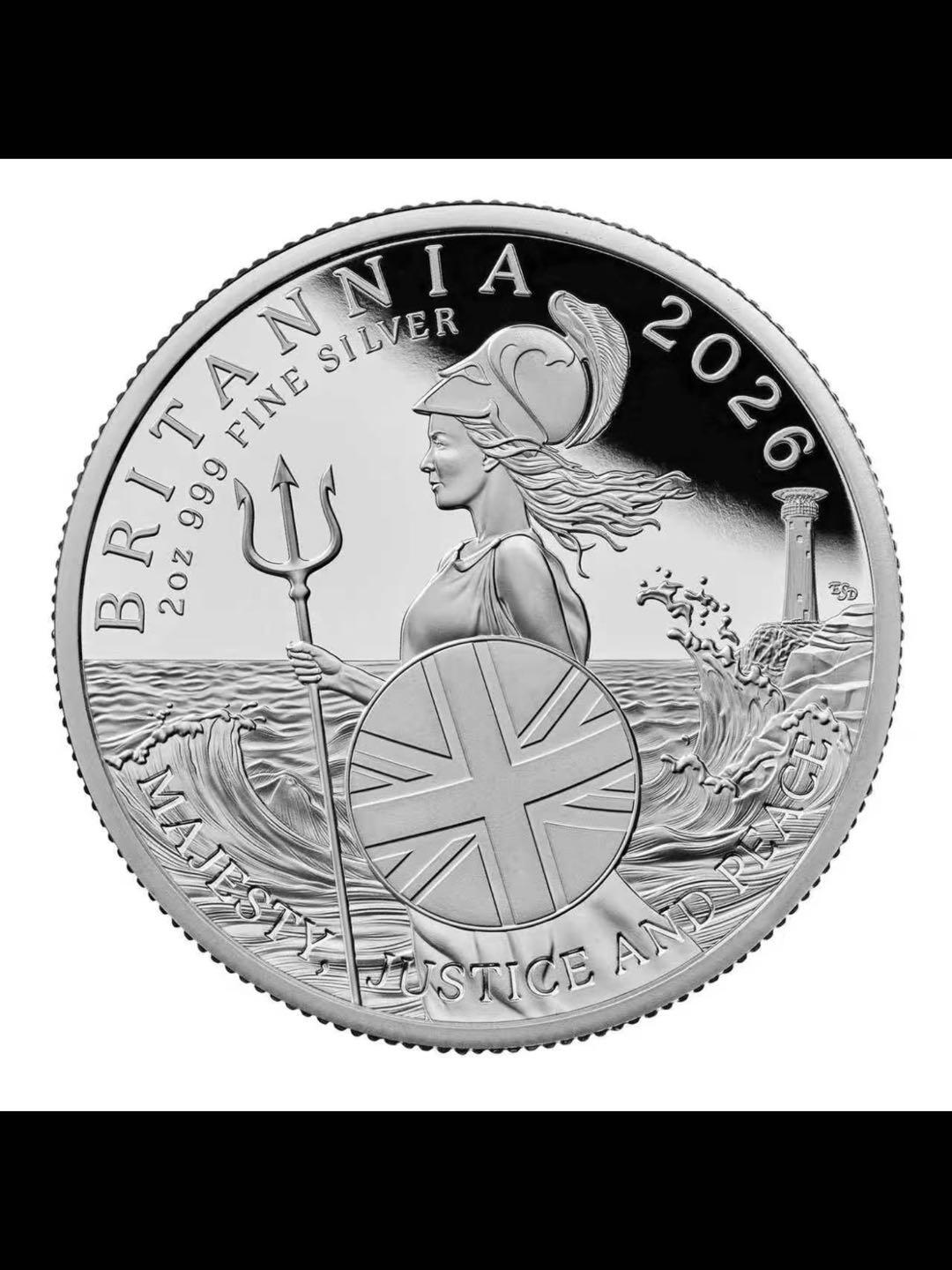 不列颠女神——2026年英国2盎司精制银币