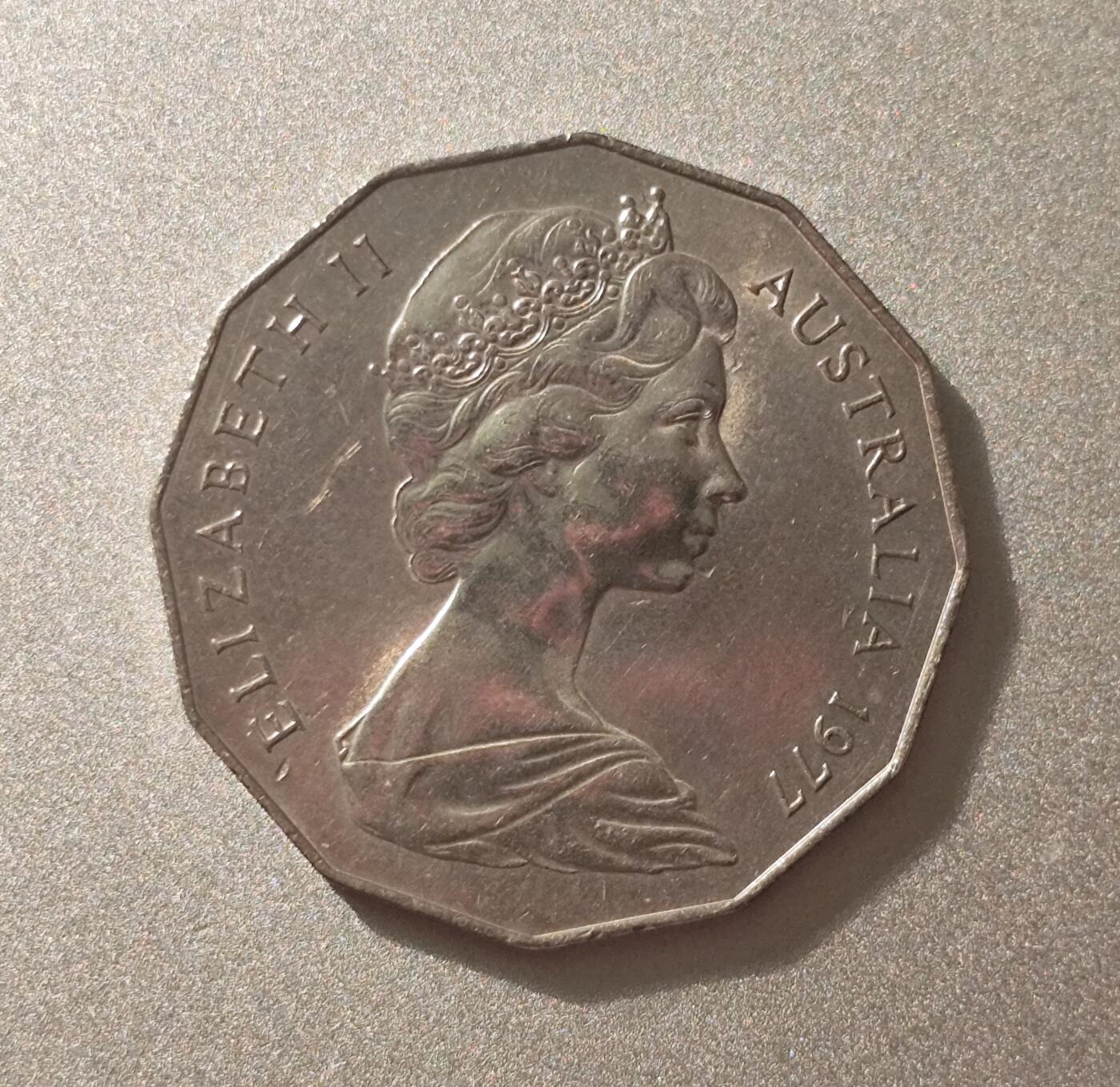 1977年澳大利亚银禧纪念50分硬币