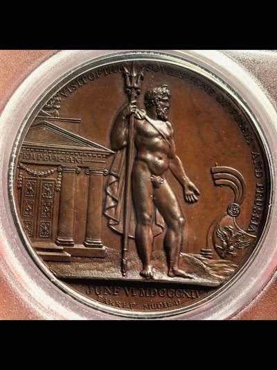 英国1814年普鲁士与俄国同盟君主访问纪念铜章