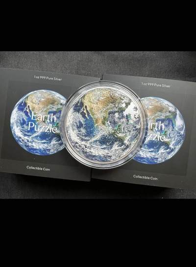 【美币实拍】乍得地球拼图银币～