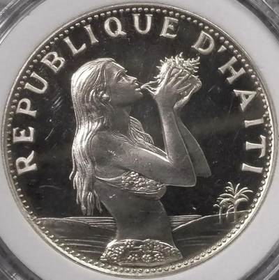 1973年海地美人鱼主题50古德银币✨
