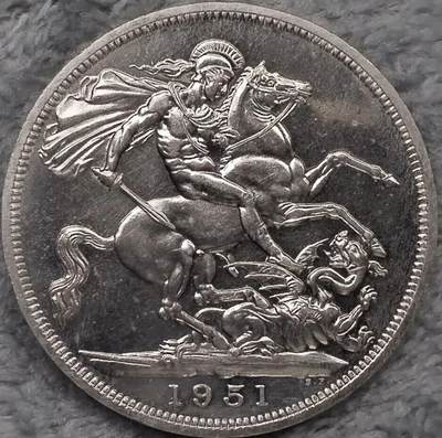 🎖️ 英国1951年乔治六世5先令（1克朗）纪念币
