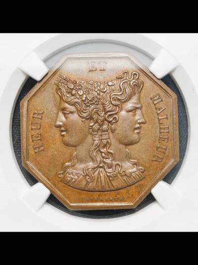 法国两面神八角铜币