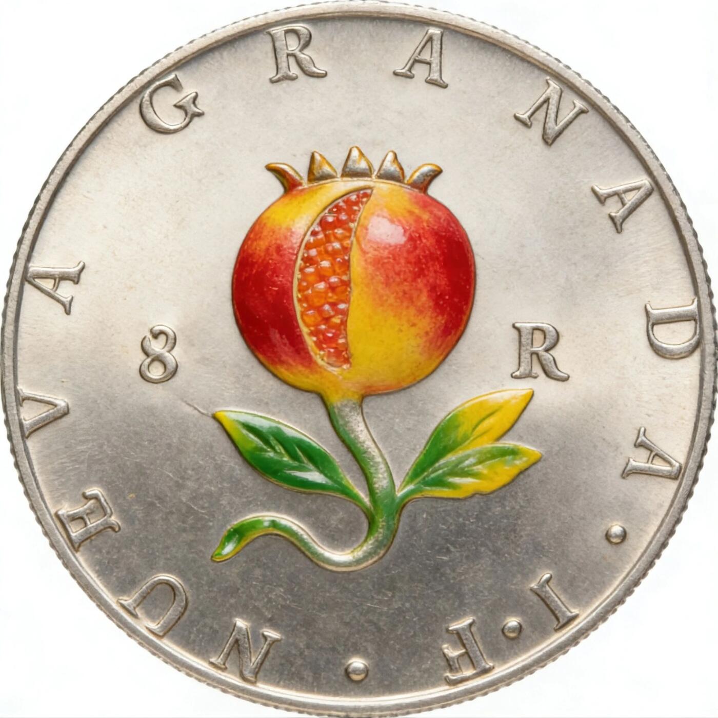 新格拉纳达（今哥伦比亚）1819年8瑞尔银币（也叫“自由女神头像银元”）✅