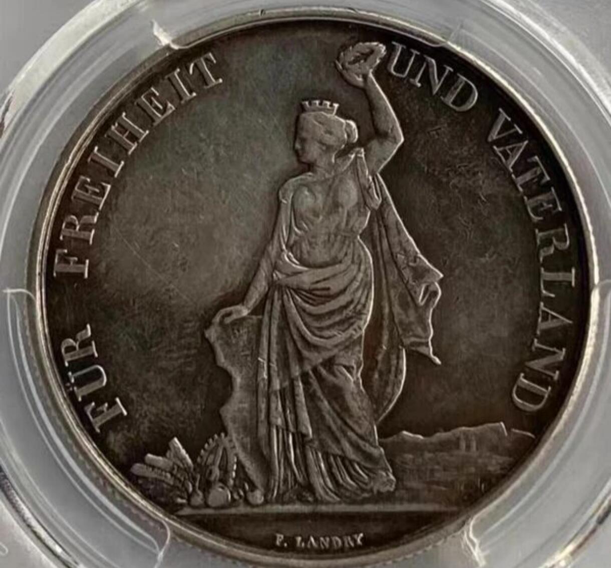 🔍 1872年瑞士苏黎世射击节5法郎银币