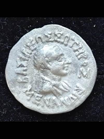 印度—希腊巴克特里亚国王米南德一世1德拉克马银币