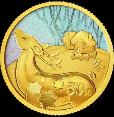 🌿 二十四节气（光阴的故事）金银纪念币中的3克圆形金币套装