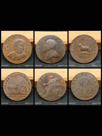 英国半便士代币六枚