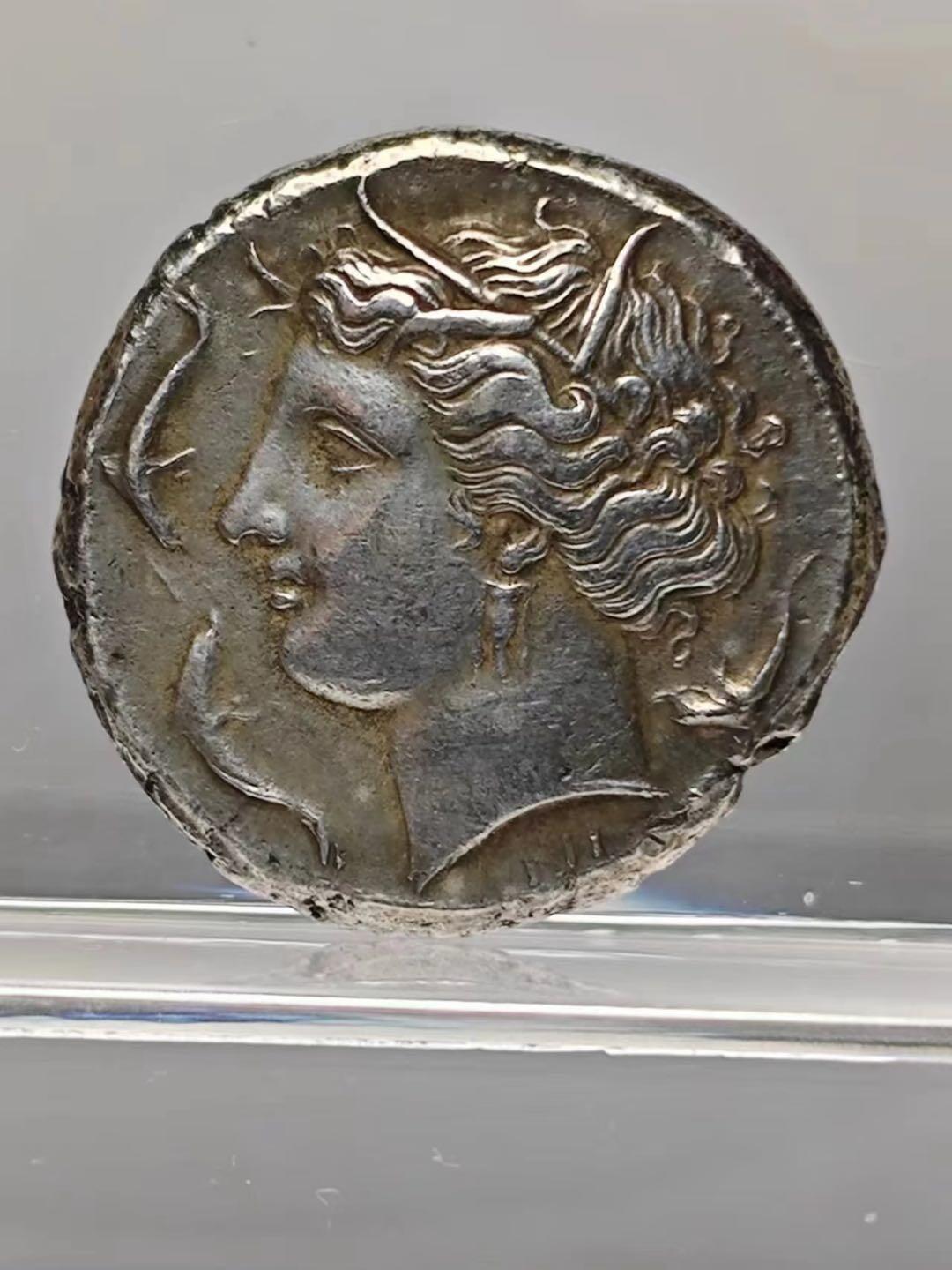 古希腊叙拉古水泽仙女四德拉克马银币