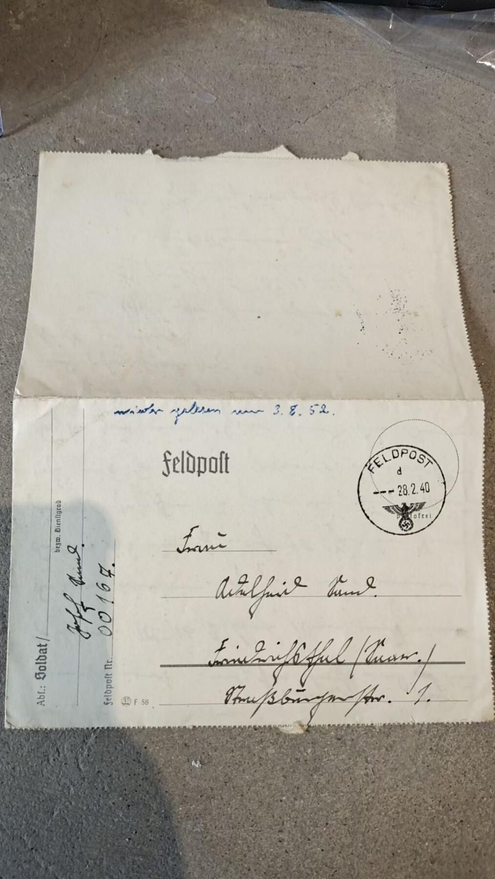 ✉️ 二战德军战地军邮信件（Feldpost）