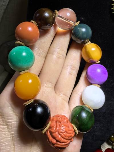 高品质多宝手串佛珠男款，尺寸：1.8cm